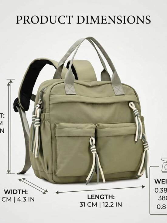 Large Capacity Nylon Backpack Crossbody Bag with Phone Pocket main image 7
